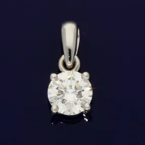 18ct White Gold Certificated 0.50ct Diamond Pendant