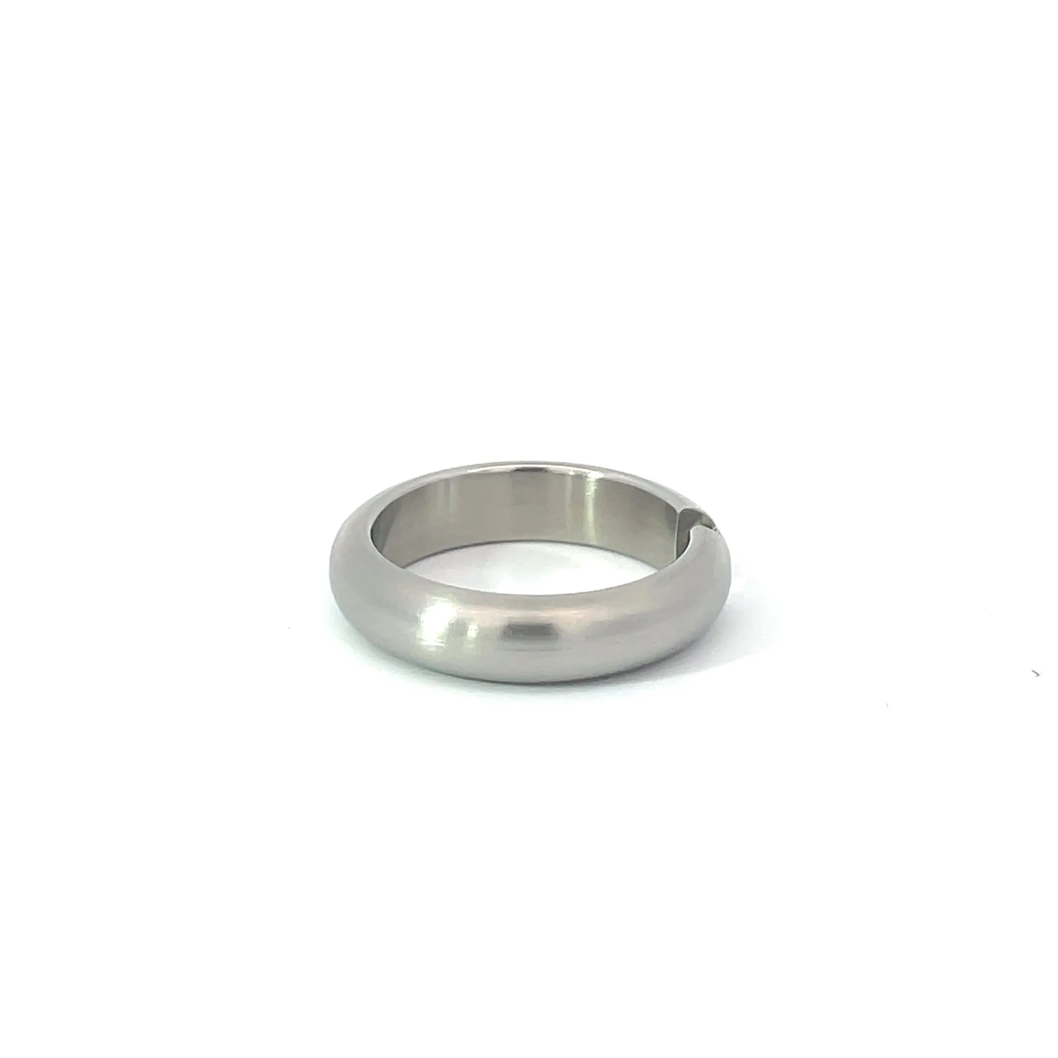 5mm Stainless Steel Tension Set Diamond Ring - Size M 1/2