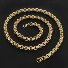 8mm Gold Filled Bonded Belcher Chain CZ Stones 22 Inch