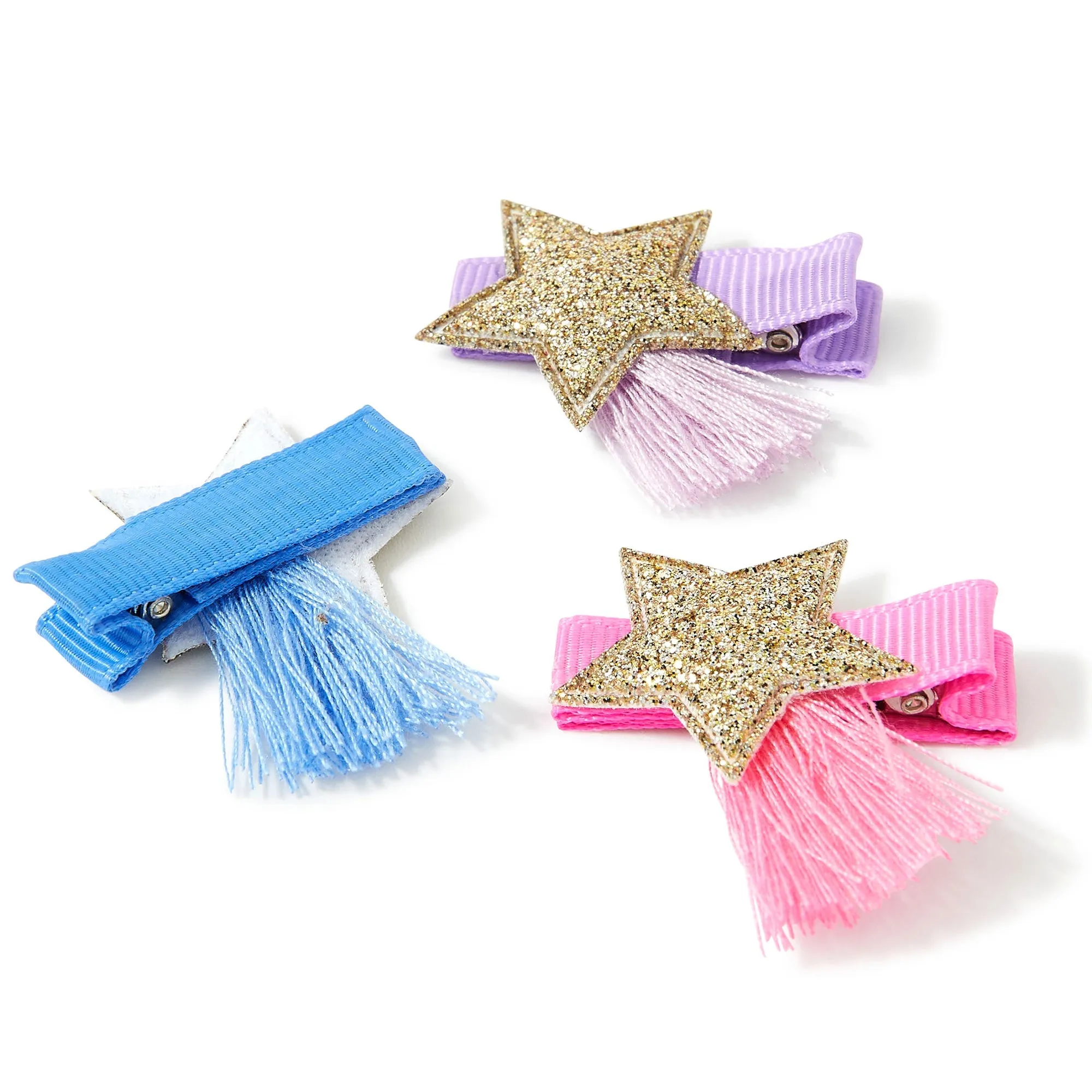 Accessorize London Girl's 3 X Star Tassel Salon Clips