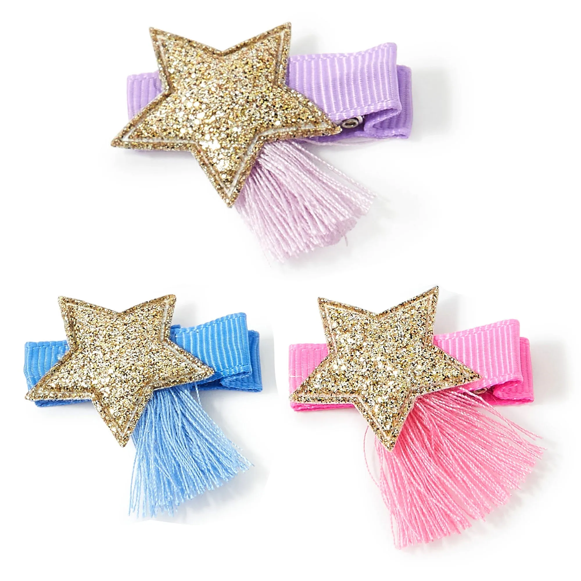 Accessorize London Girl's 3 X Star Tassel Salon Clips