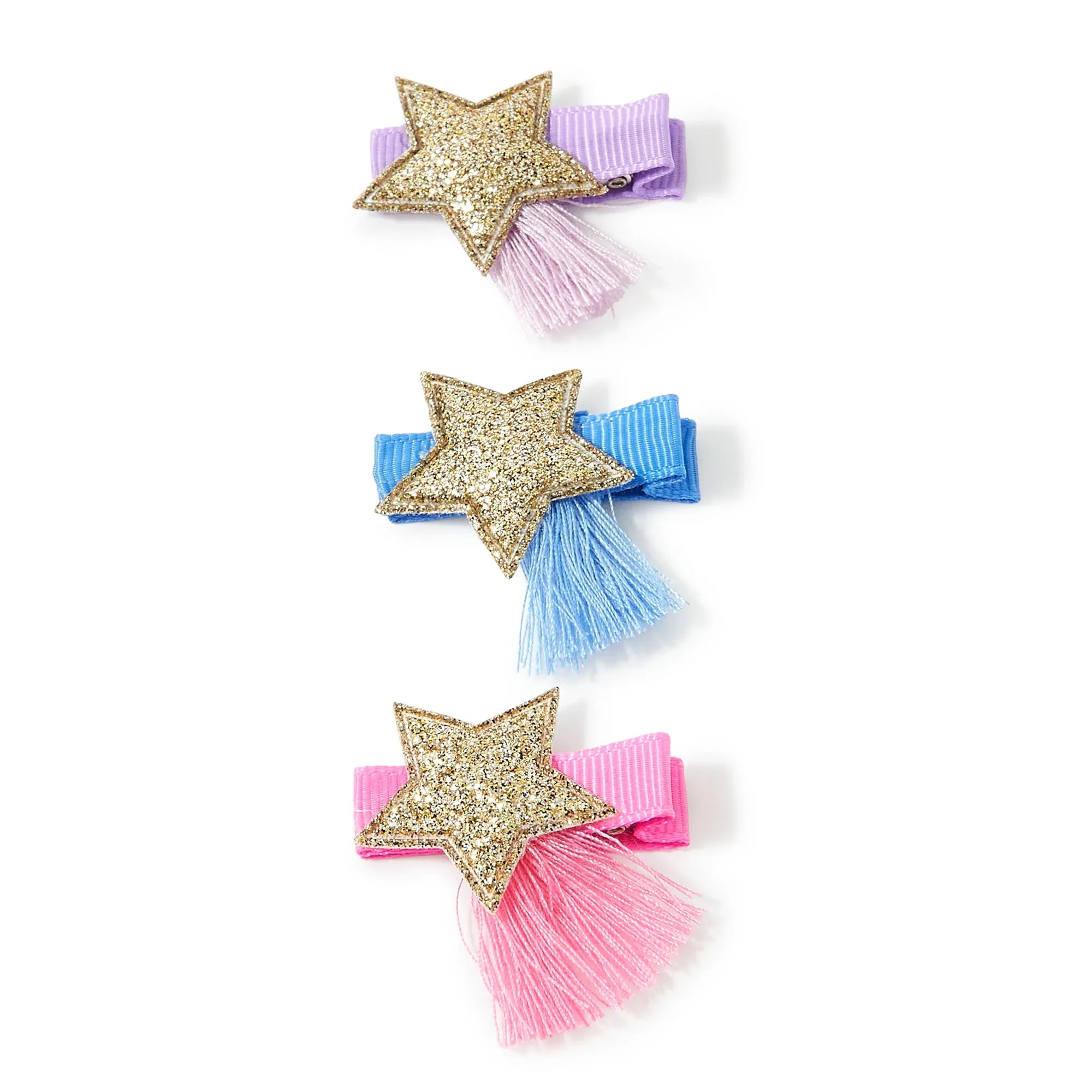 Accessorize London Girl's 3 X Star Tassel Salon Clips