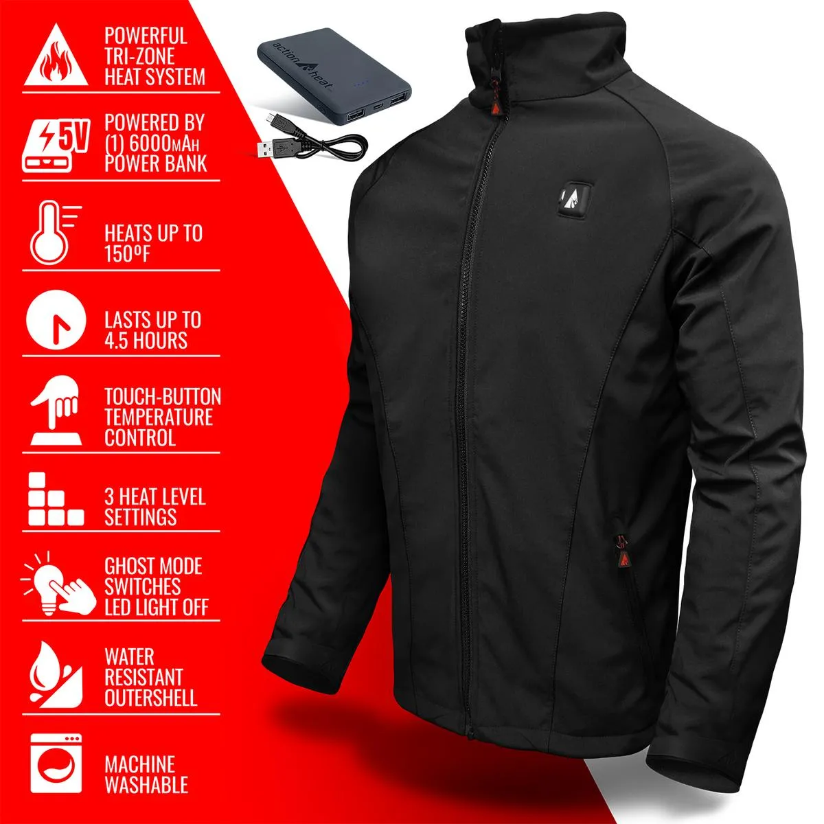 ActionHeat 5V Men's Softshell Battery Heated Jacket