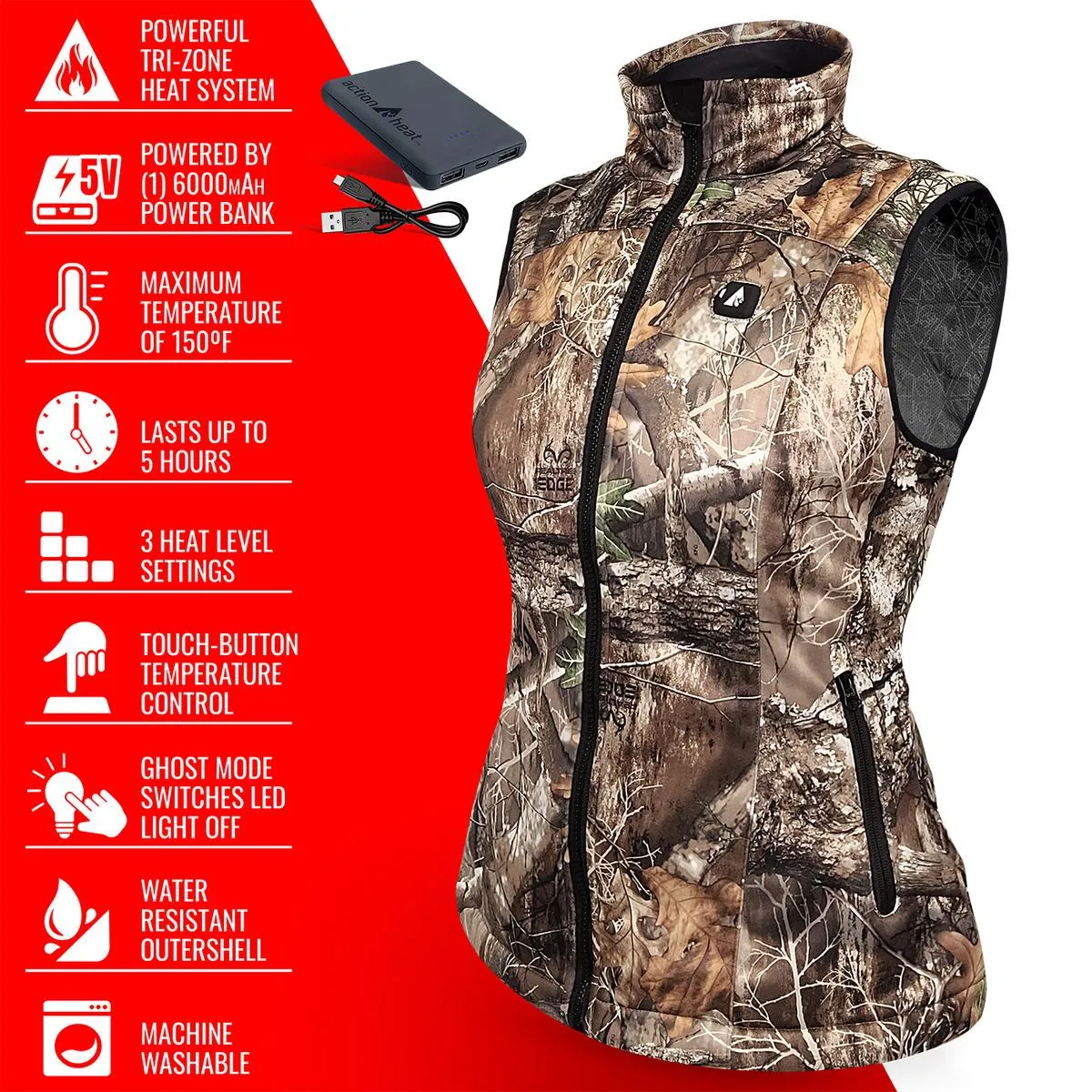 ActionHeat 5V Women's Battery Heated Hunting Vest