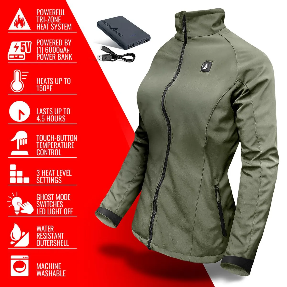 ActionHeat 5V Women's Softshell Battery Heated Jacket