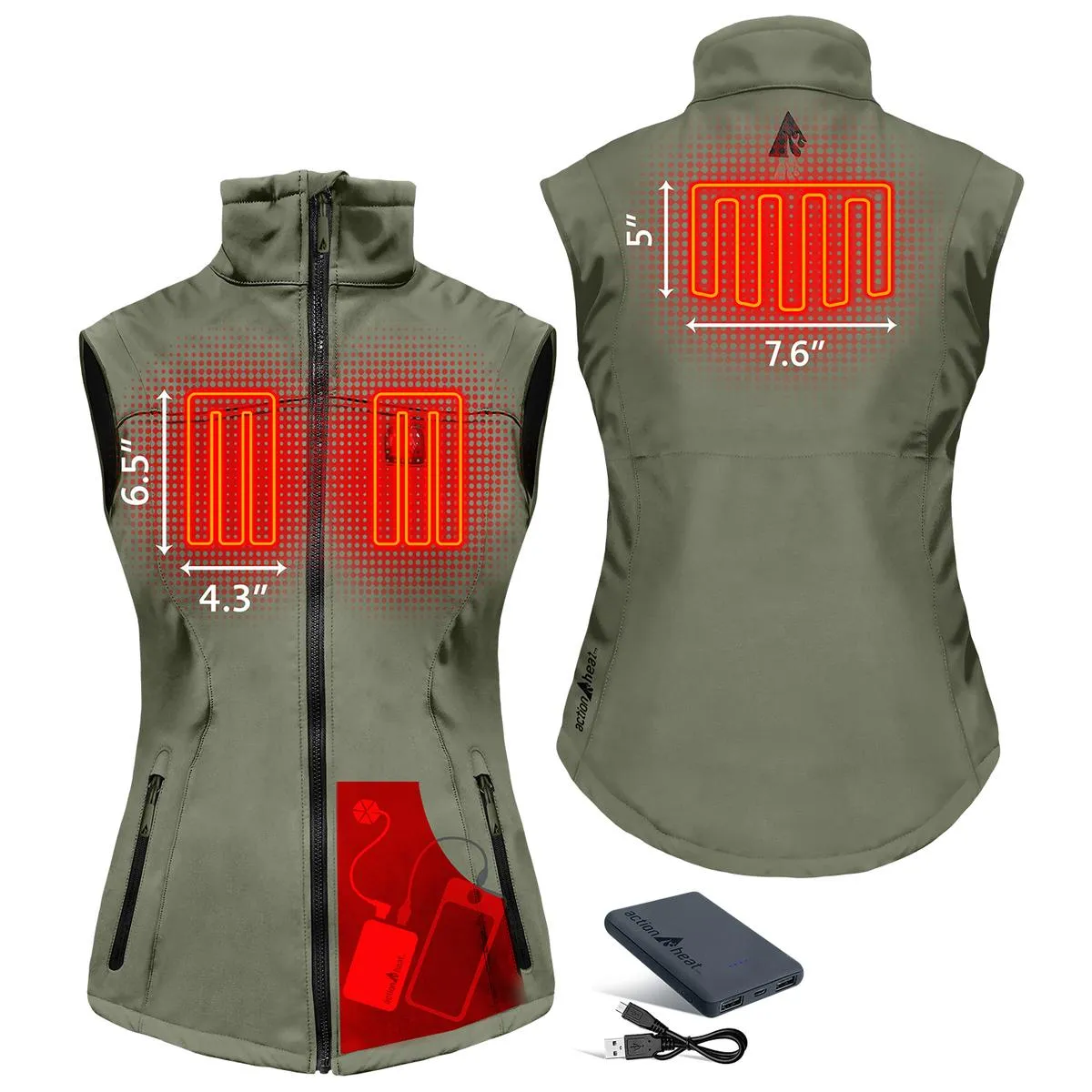 ActionHeat 5V Women's Softshell Battery Heated Vest