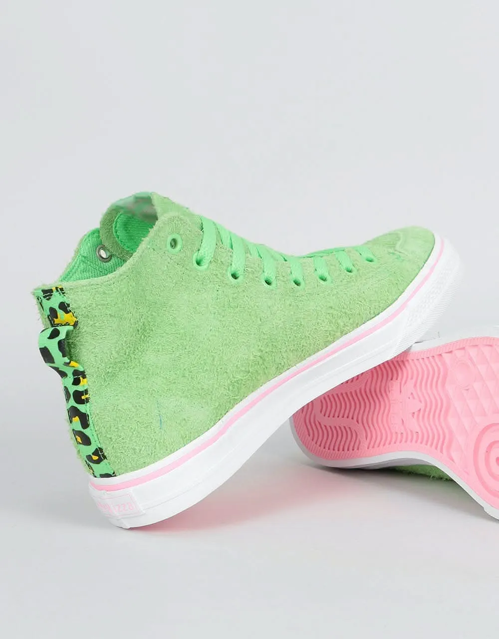 adidas x Na-Kel Nizza Hi RFS Skate Shoes - Spring Green/White/Pink