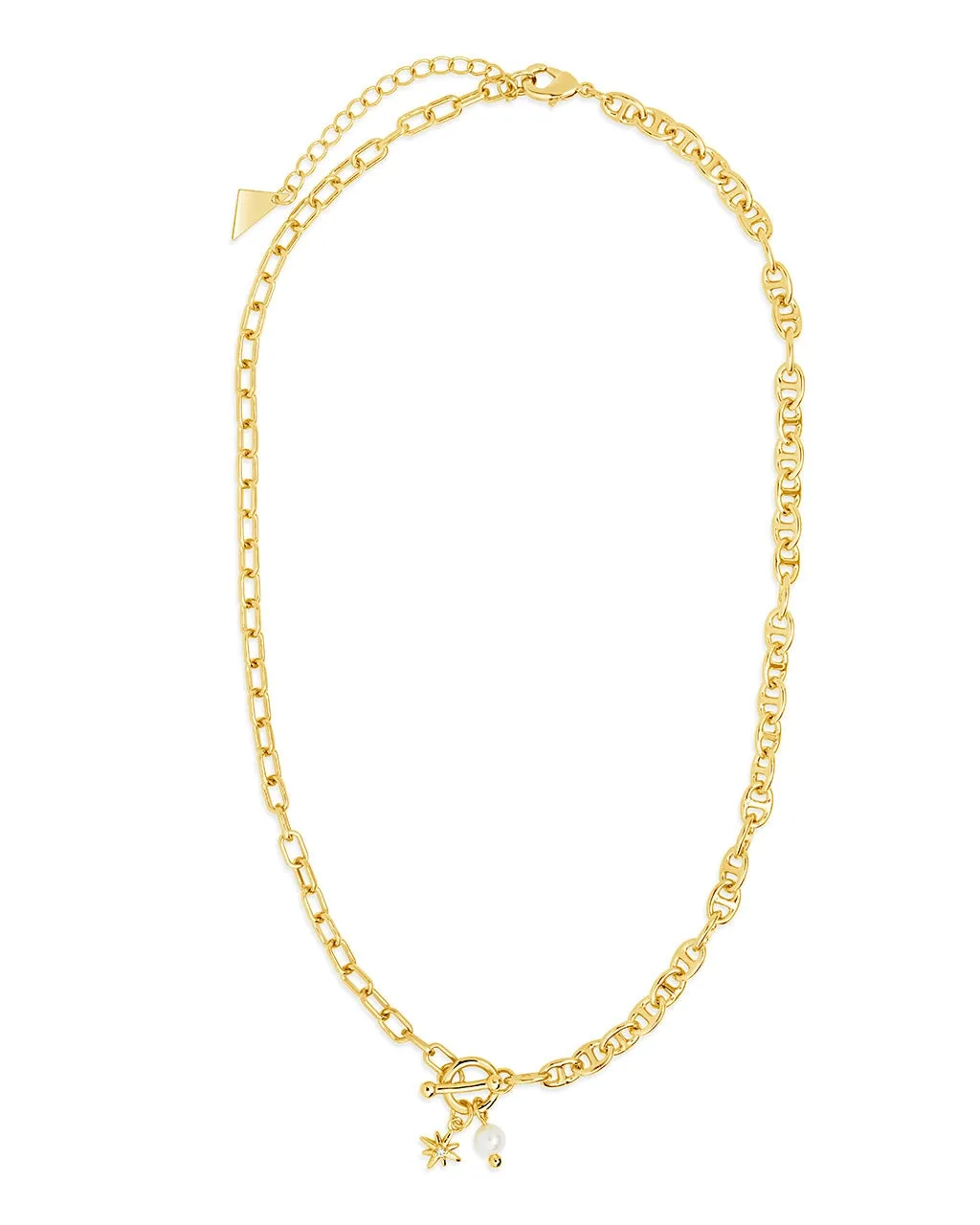 Ava Pearl & Burst Toggle Chain Necklace