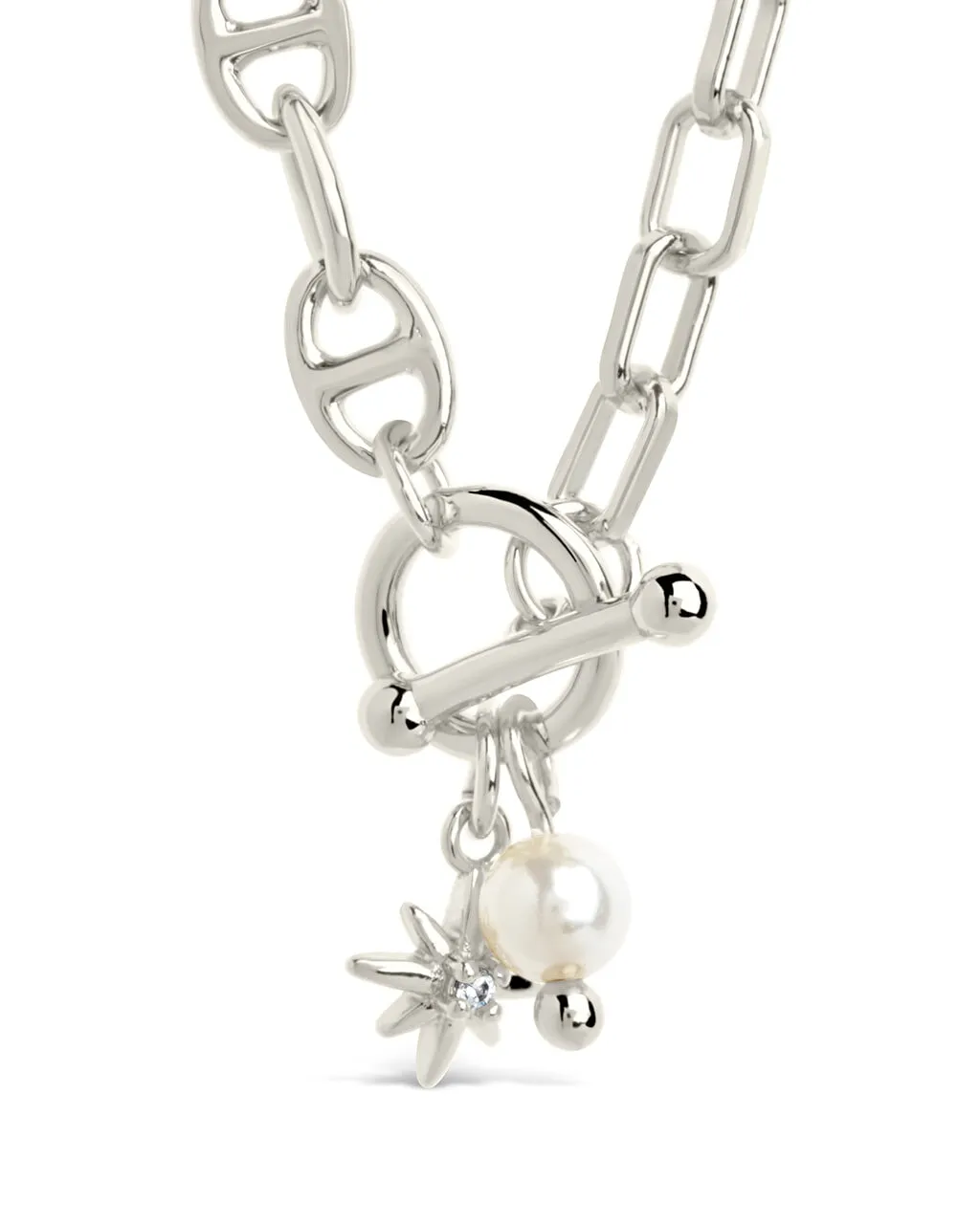 Ava Pearl & Burst Toggle Chain Necklace