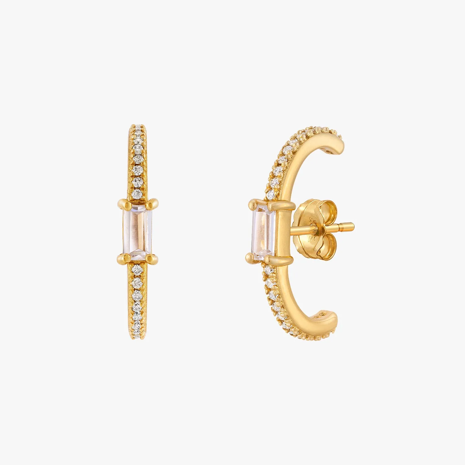 Baguette Solitaire Suspender Earrings