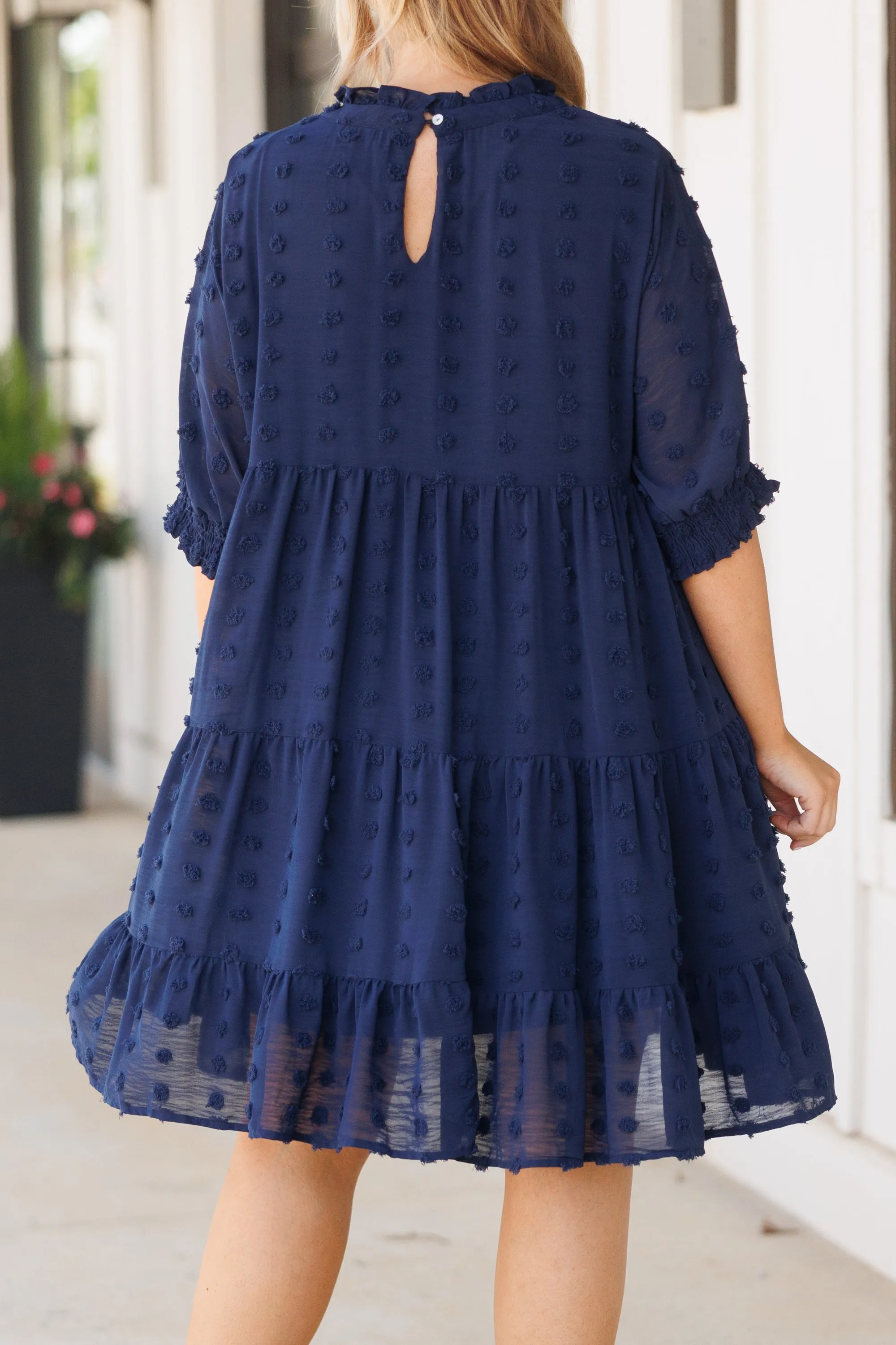 Be My Guide Dress, Navy