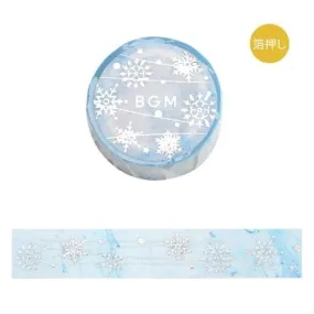 BGM Foil Stamping Masking Tape: Life - Silver Snow