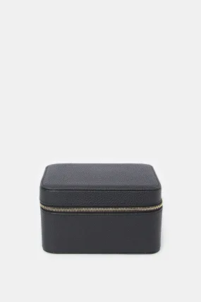 Black Texture Jewellery Box With Metal Zipper (M)