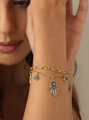 Blue Turkish Hamsa Bracelet