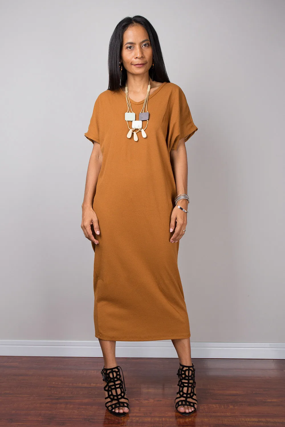 Brown, Loose fit dress