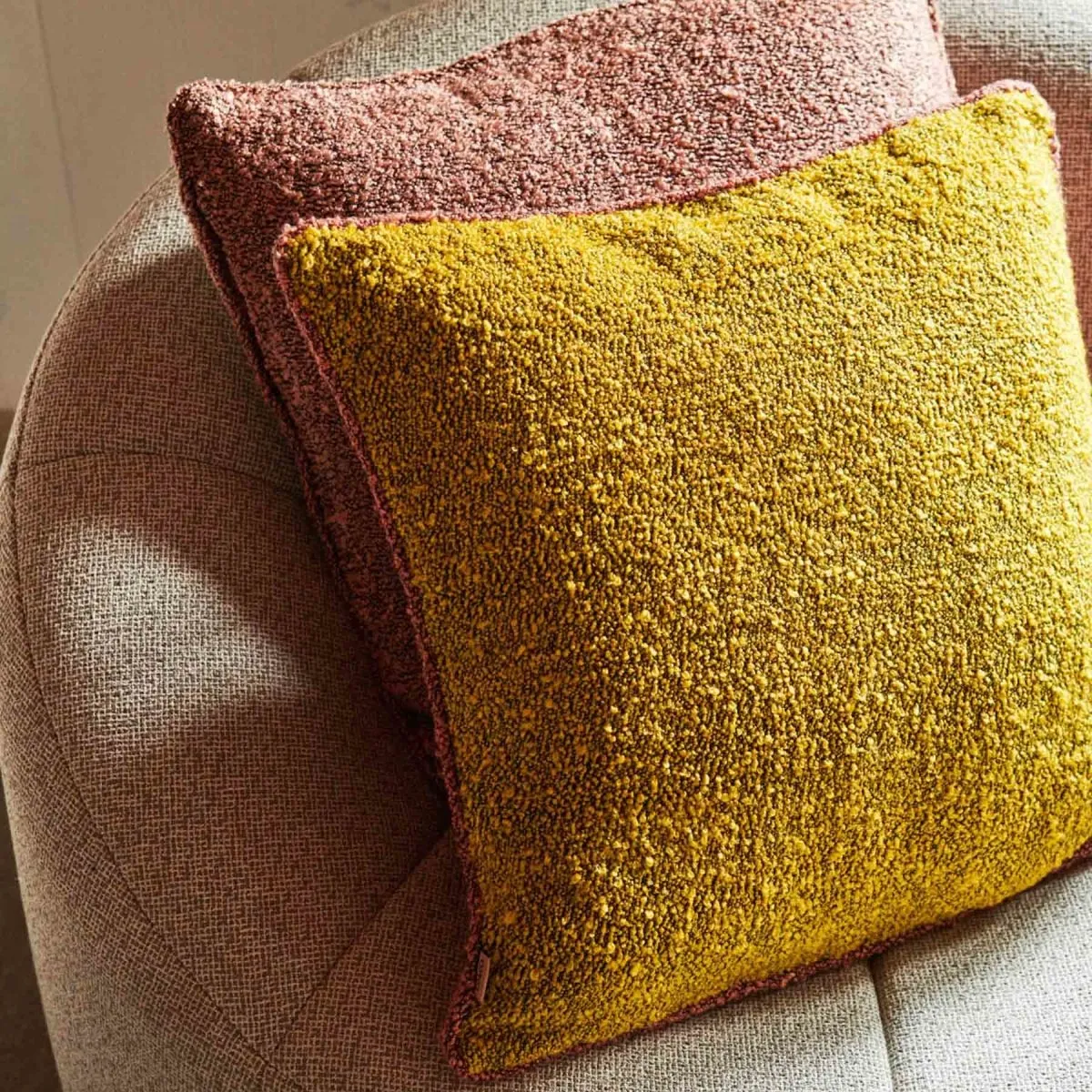 Chartreuse Square Boucle Cushion One Size