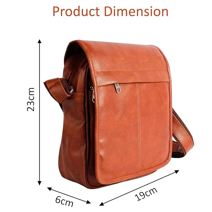 CIMONI® Premium Vehan Leather Bag for Men Classic Side Bag Multiple Compartments Shoulder Bag With Adjustable Strap Cross Body Bag for Travel, Office, Collage