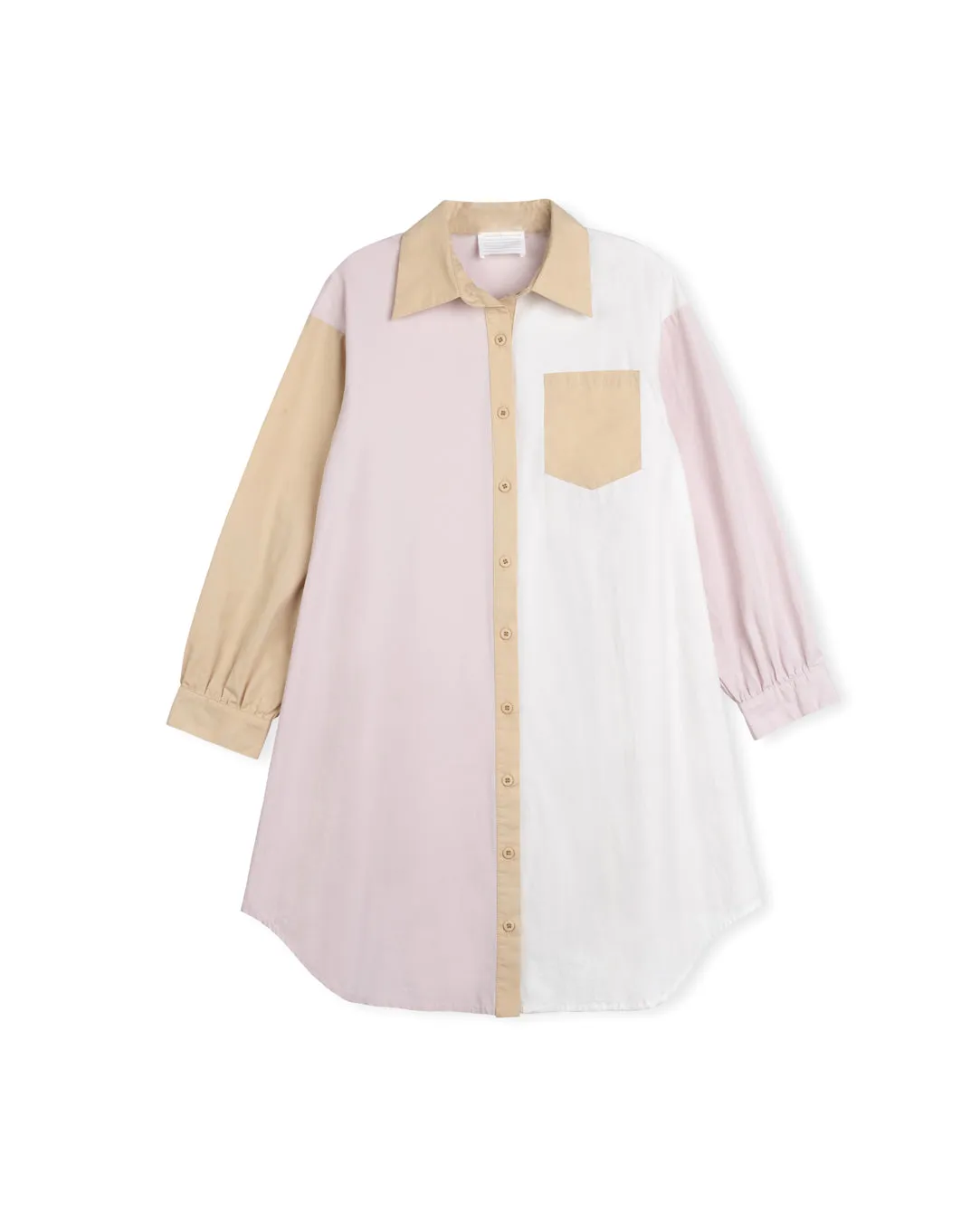 Colorblock Pastel Colored Shirt Dress