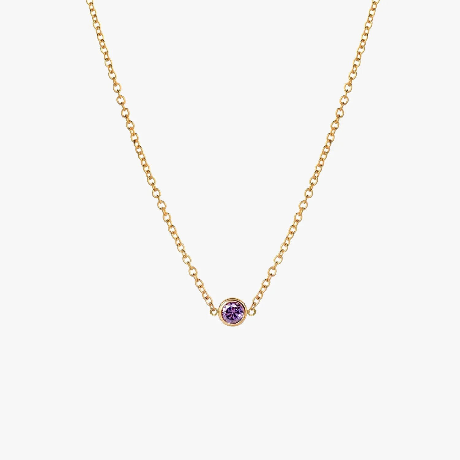 Dainty Amethyst Bezel Choker Necklace