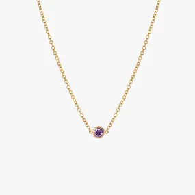 Dainty Amethyst Bezel Choker Necklace