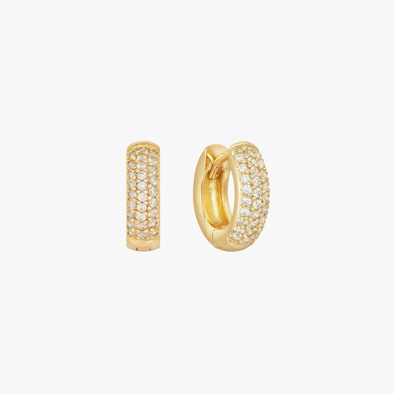 Dazzling Pave Huggie Hoop Earrings