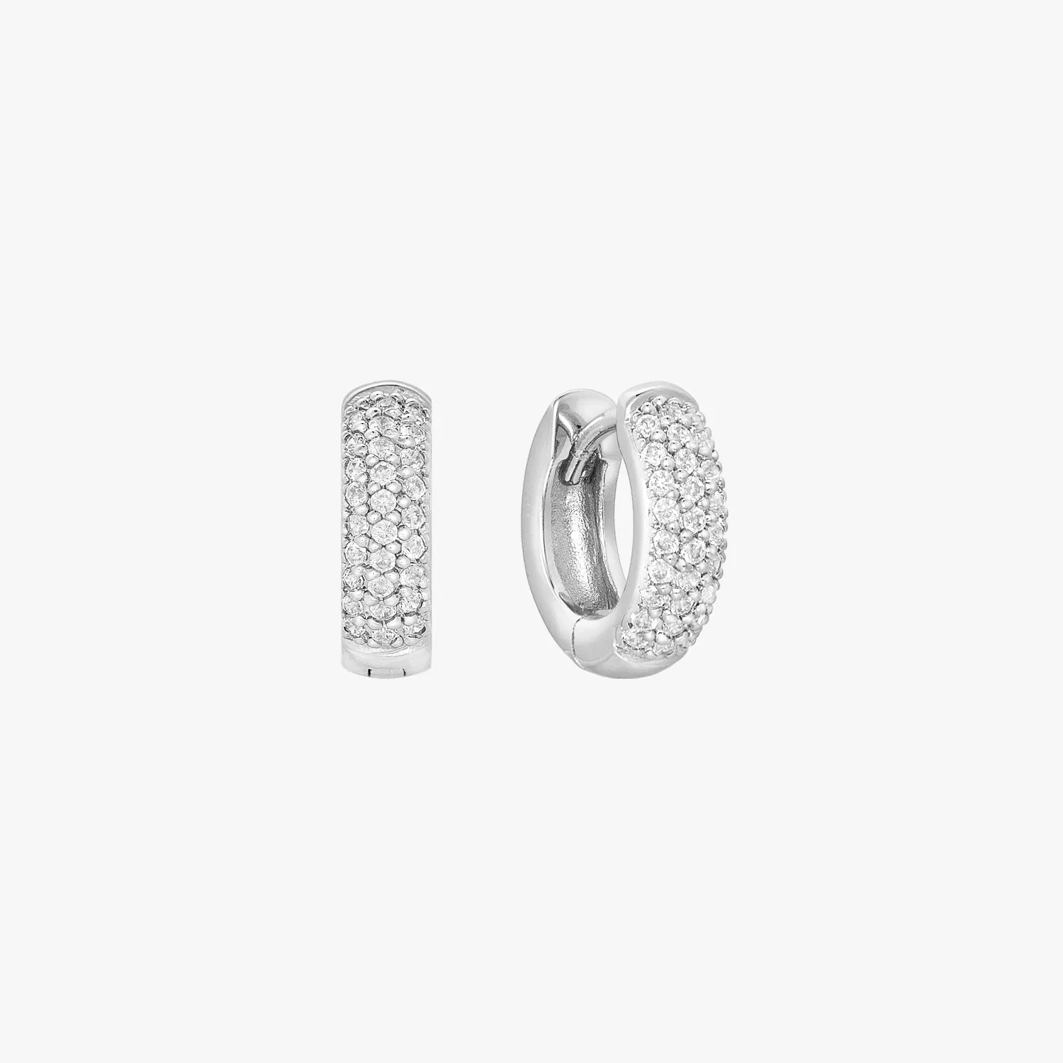 Dazzling Pave Huggie Hoop Earrings