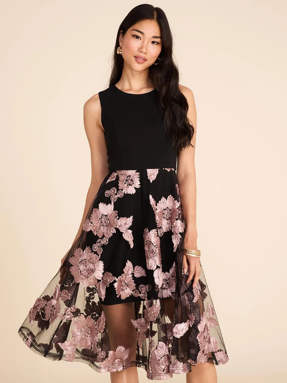 Floral Sleeveless Fit & Flare Midi Dress