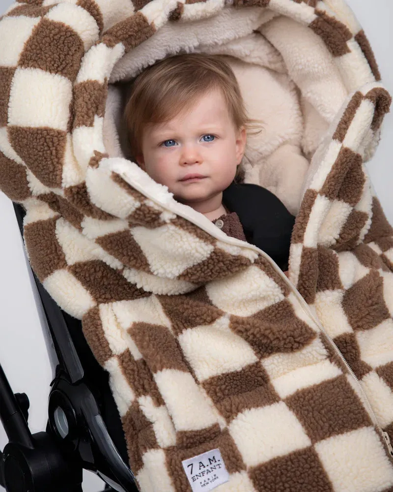 >7 A.M. Enfant Blanket 212 Evolution CHECKER BERBER - Checkers Tan (6M-4T)