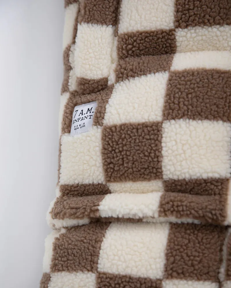 >7 A.M. Enfant Blanket 212 Evolution CHECKER BERBER - Checkers Tan (6M-4T)