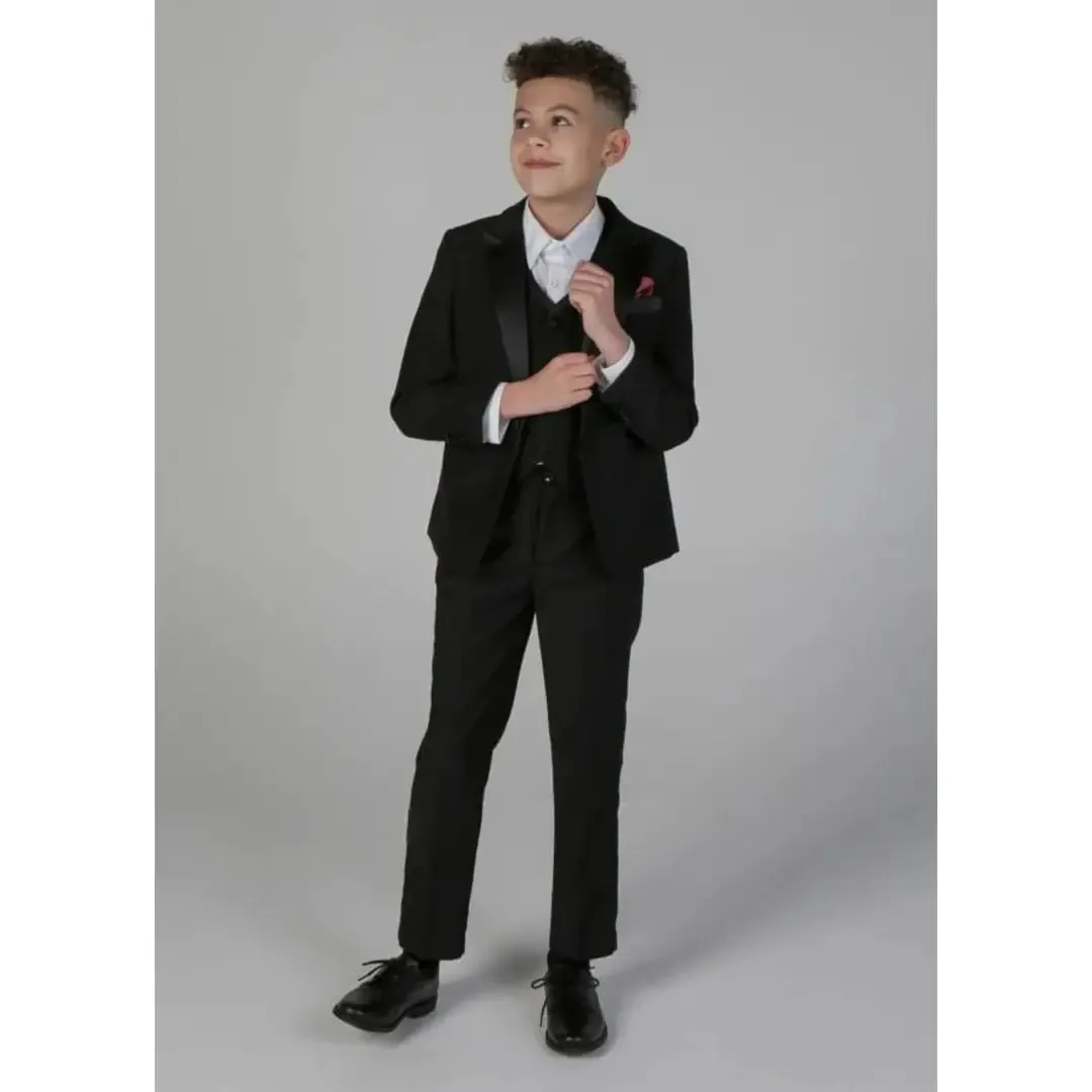 Harry - Boy's 3 Piece Black Tuxedo Suit