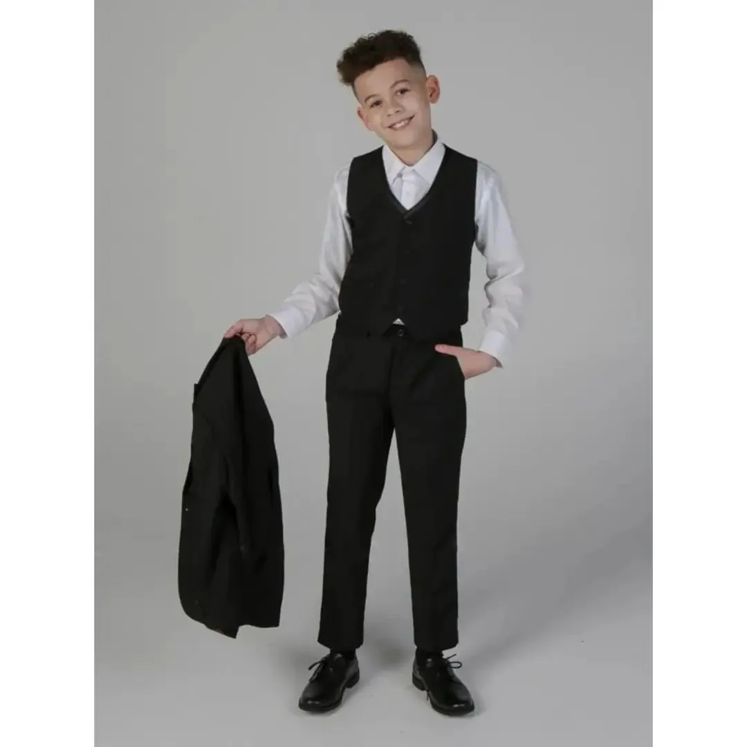 Harry - Boy's 3 Piece Black Tuxedo Suit