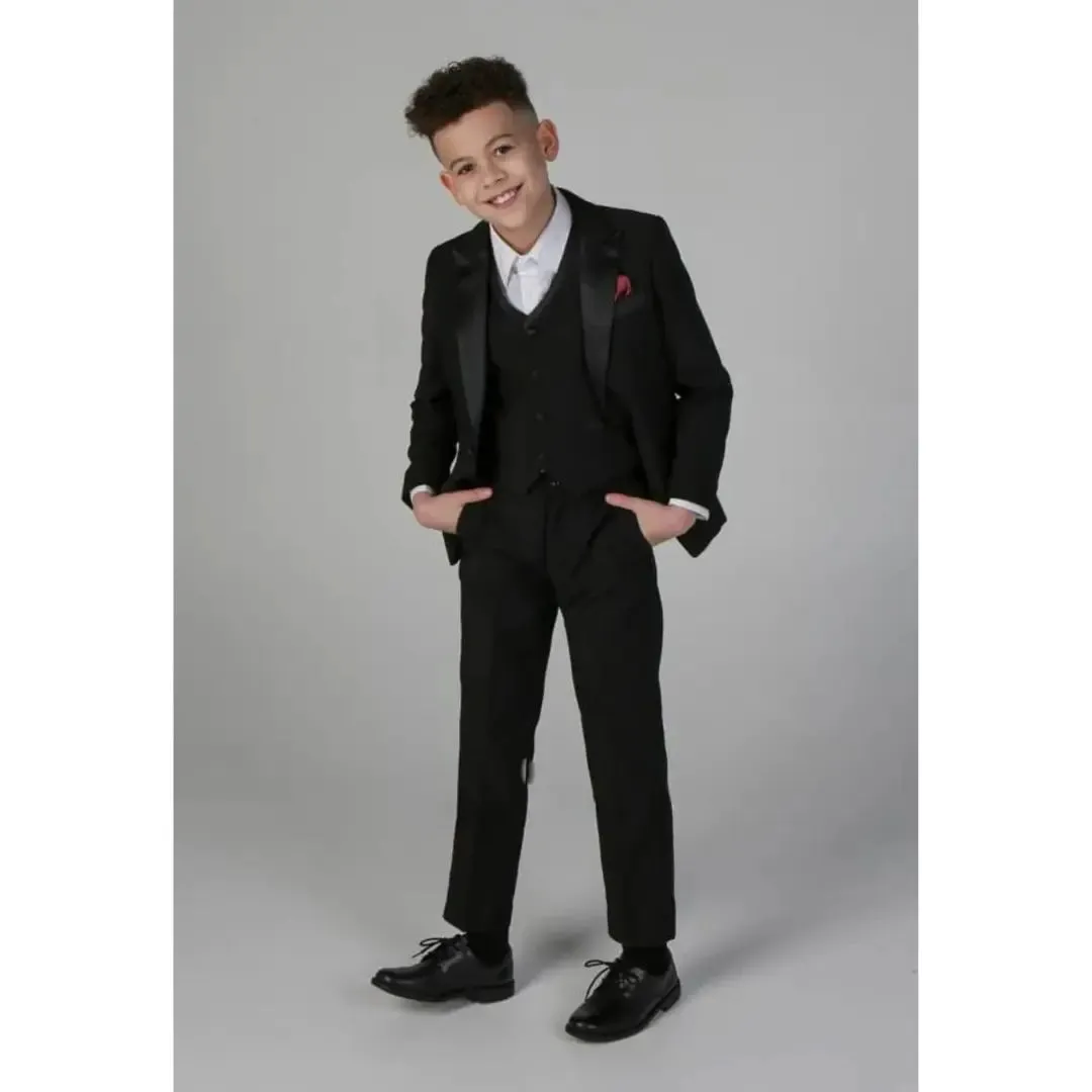 Harry - Boy's 3 Piece Black Tuxedo Suit