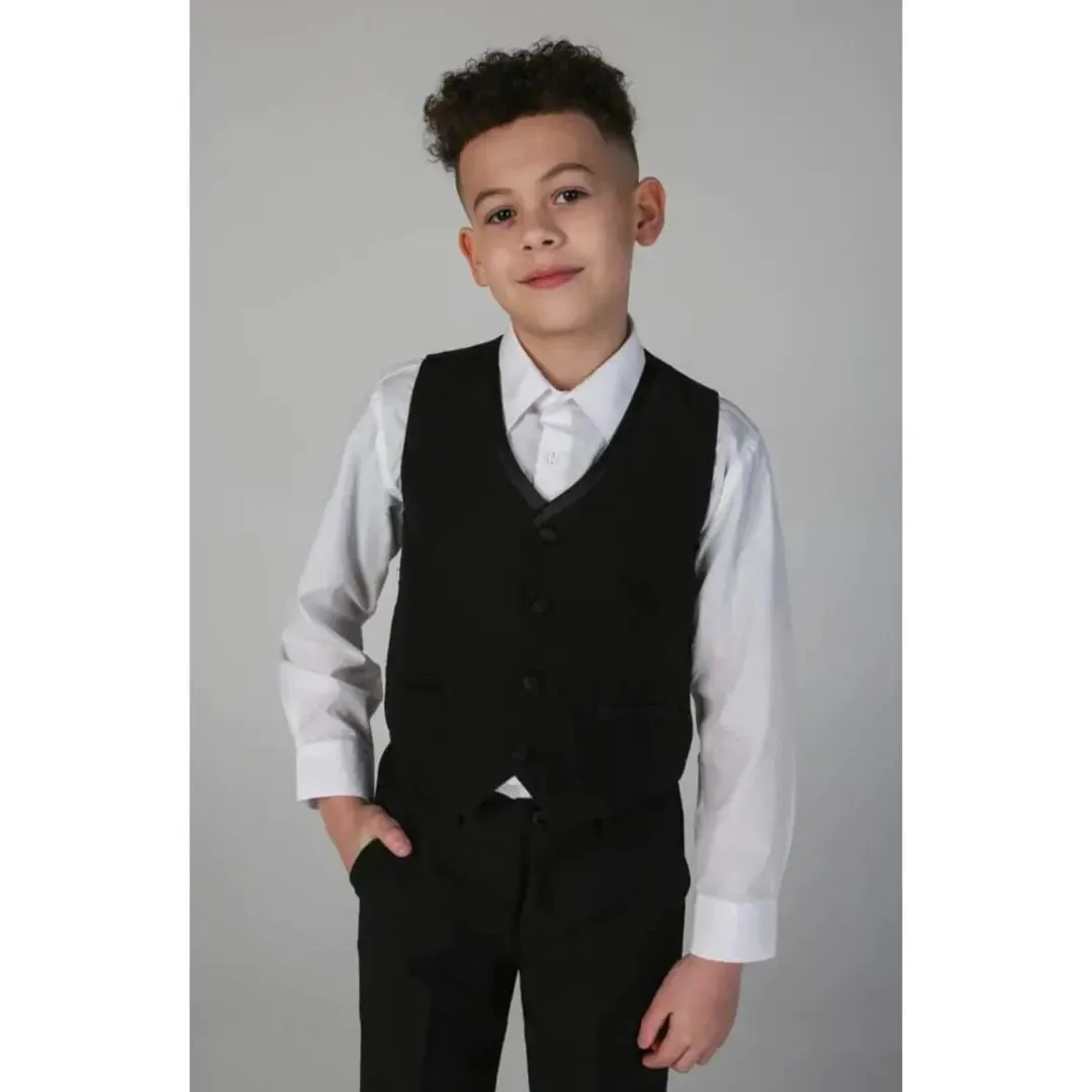 Harry - Boy's 3 Piece Black Tuxedo Suit