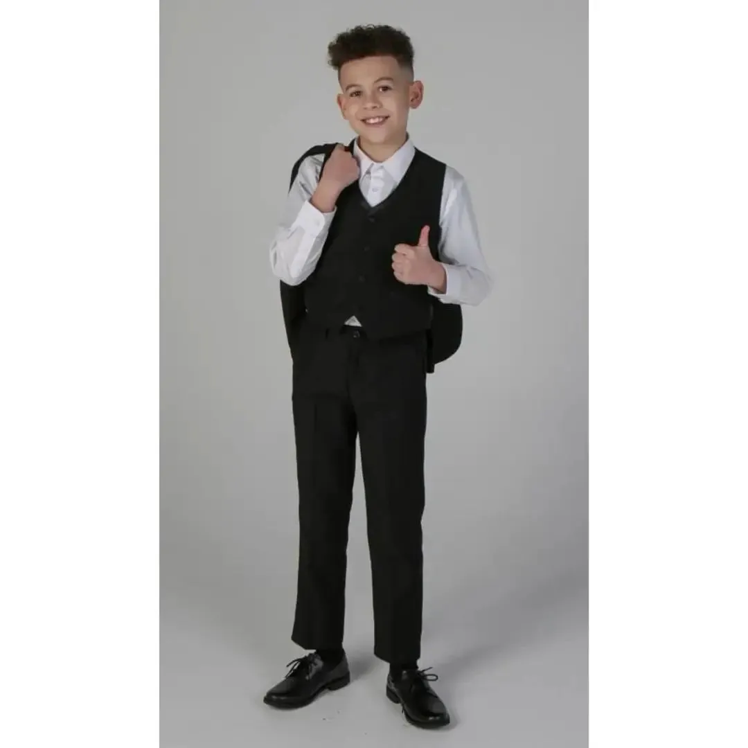 Harry - Boy's 3 Piece Black Tuxedo Suit