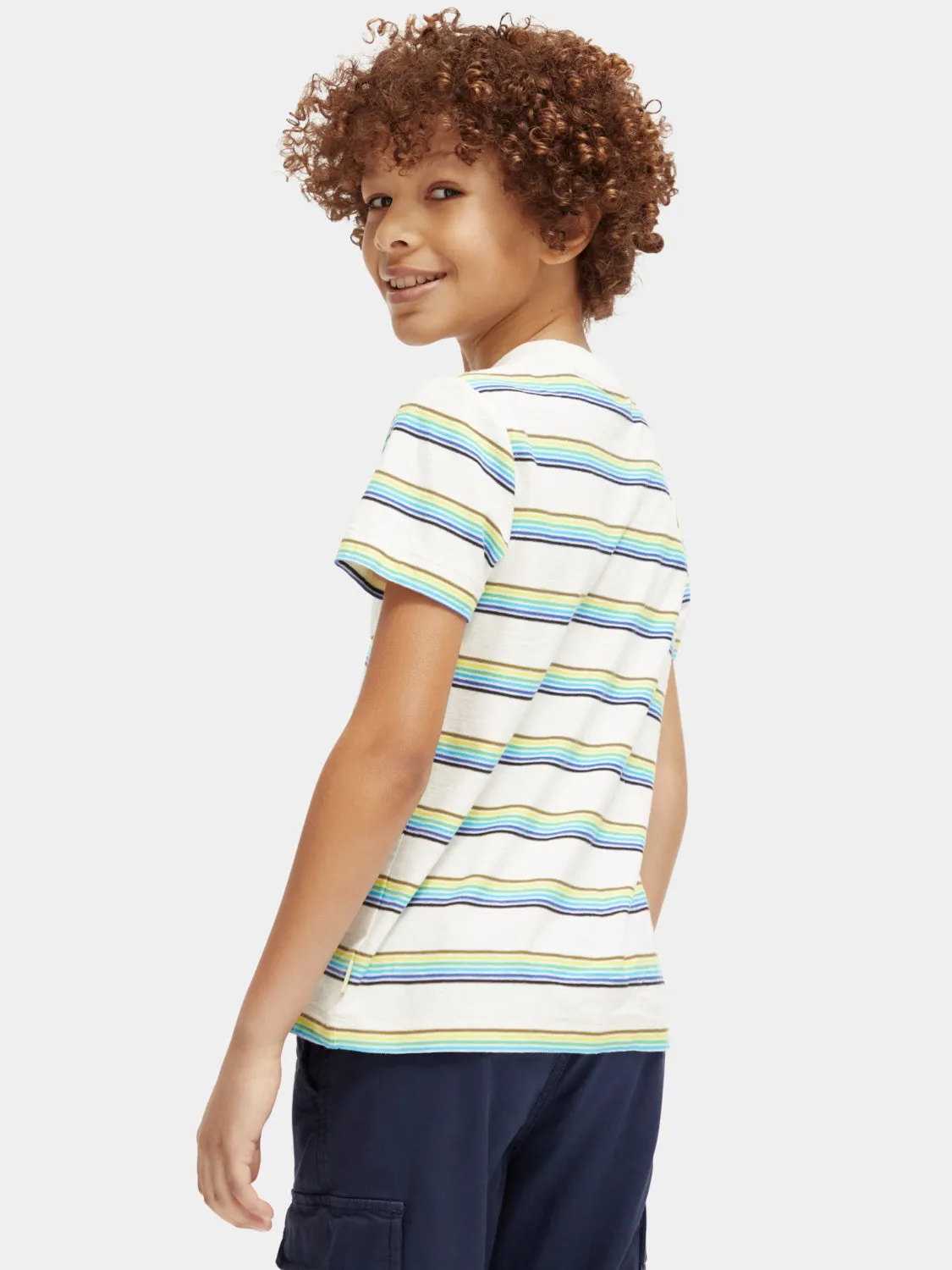 Kids - Relaxed-fit pocketed striped t-shirt