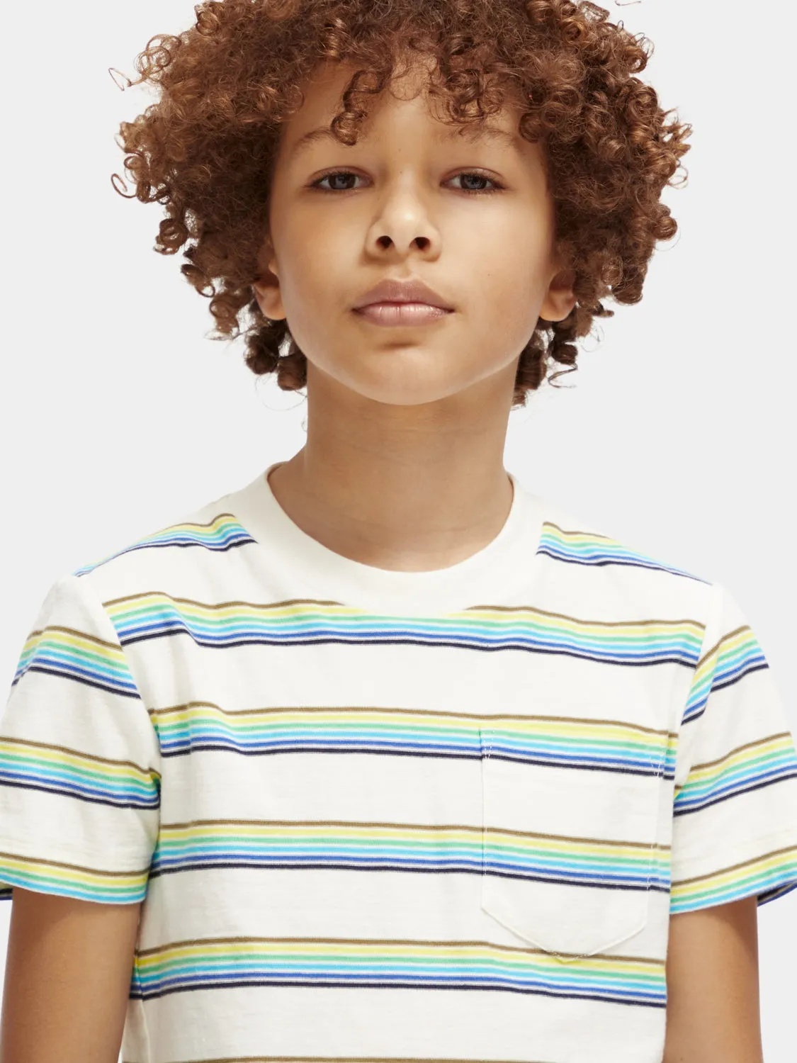 Kids - Relaxed-fit pocketed striped t-shirt