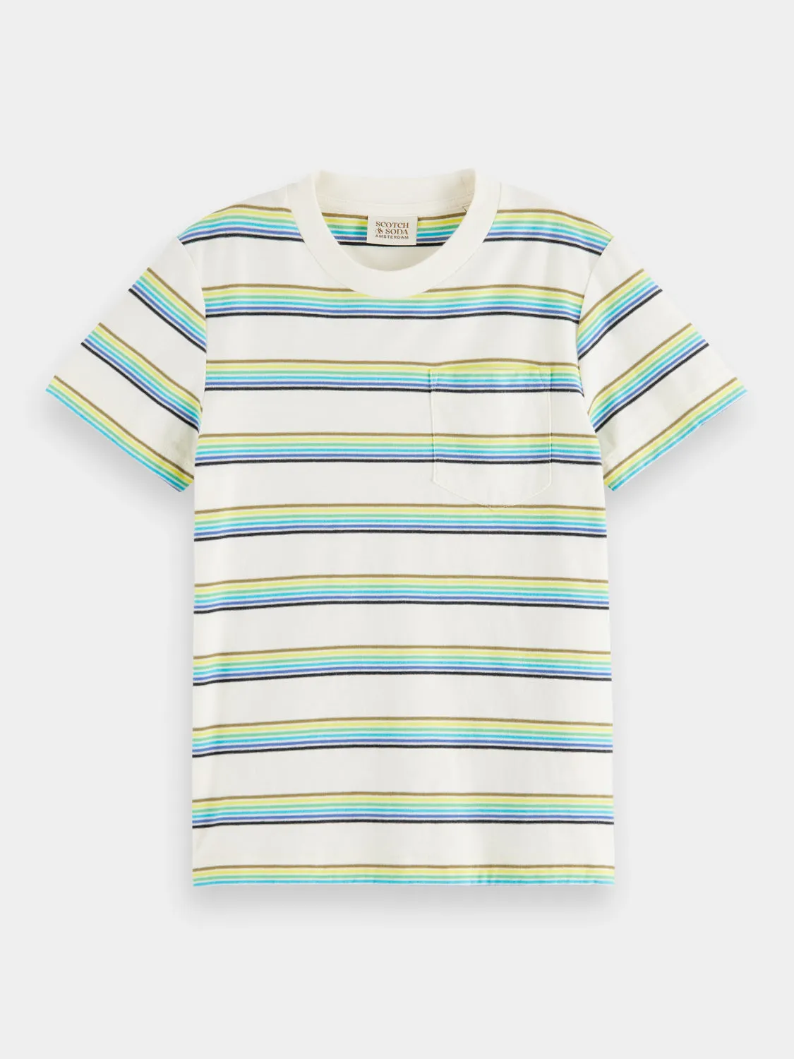 Kids - Relaxed-fit pocketed striped t-shirt