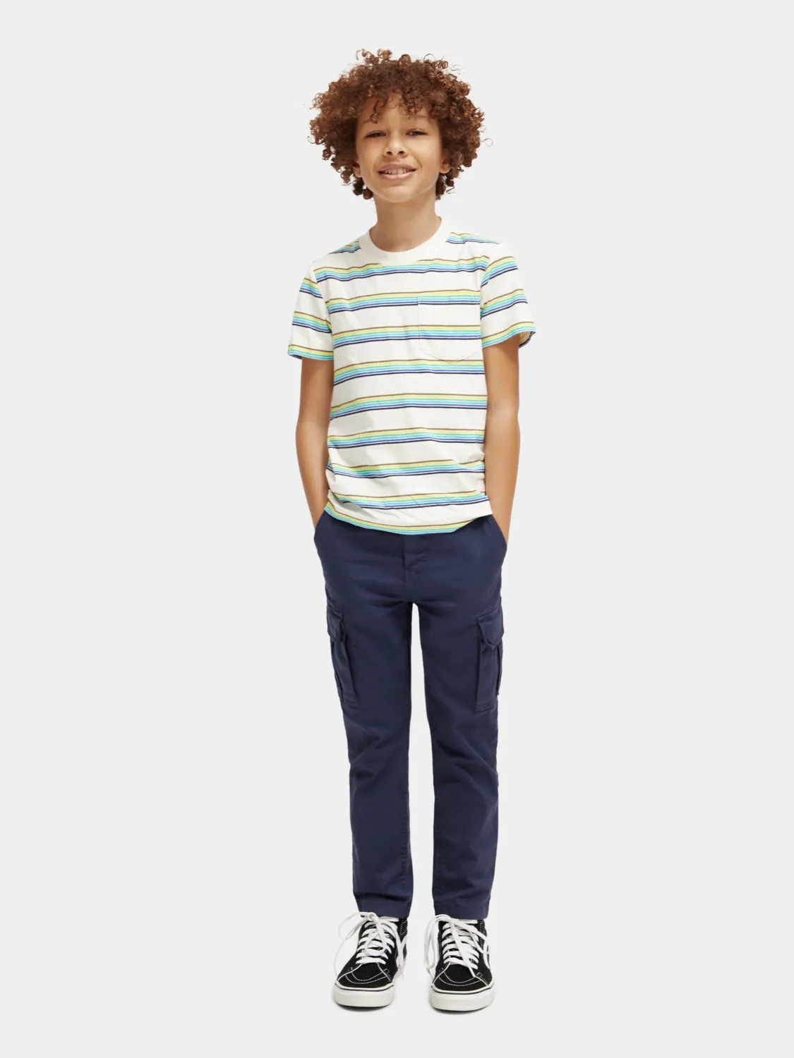 Kids - Relaxed-fit pocketed striped t-shirt