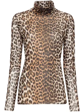 LEOPARD PRINT MESH TOP