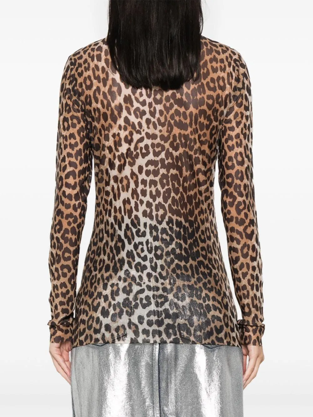 LEOPARD PRINT MESH TOP