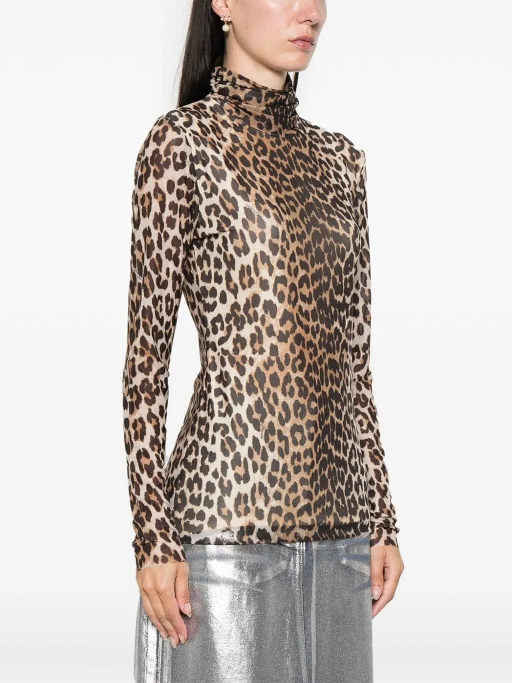 LEOPARD PRINT MESH TOP