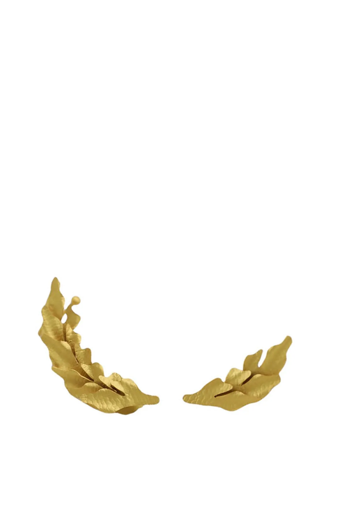 Matte Gold Mini Leaves Cuff Studs