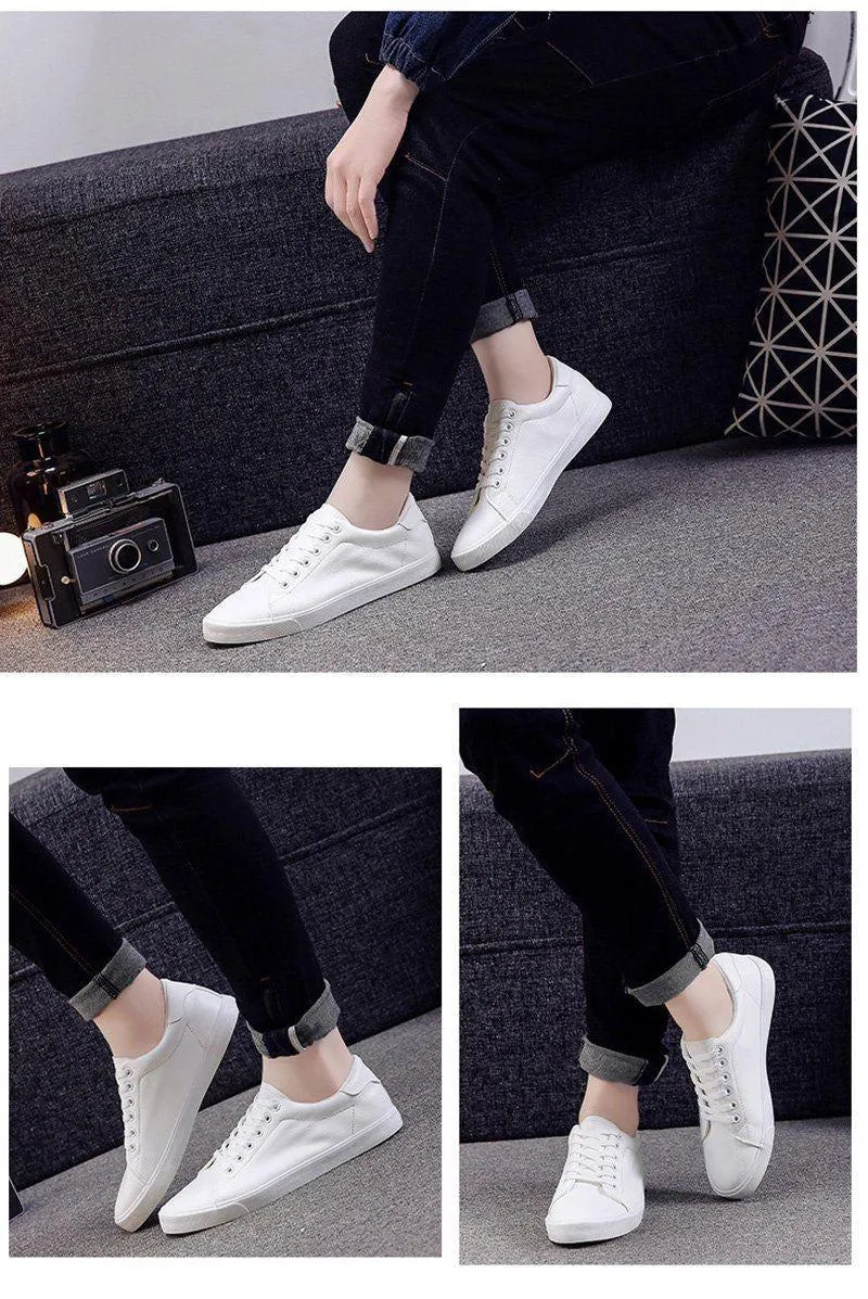 Men's Casual Shoes 2021 Sneakers Soft Leather Fashion White Footwear