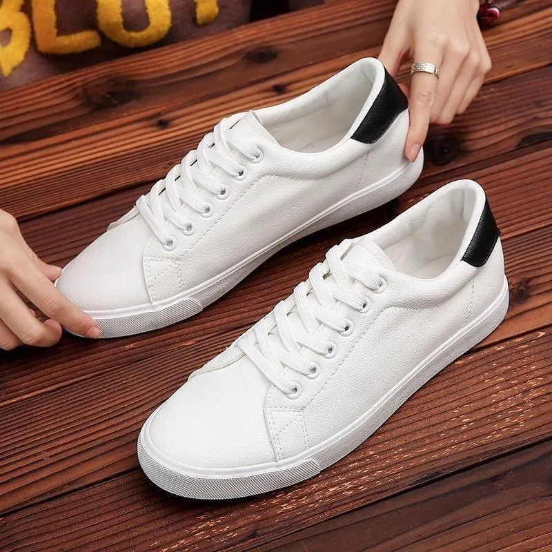 Men's Casual Shoes 2021 Sneakers Soft Leather Fashion White Footwear