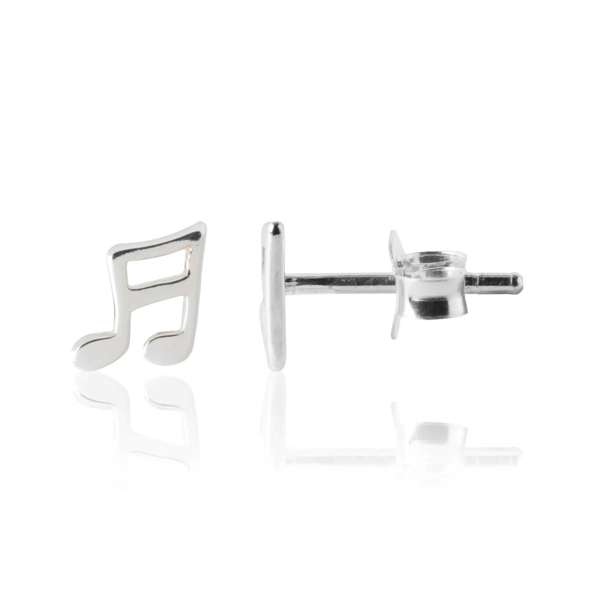 Musical Note Earrings - Sterling Silver