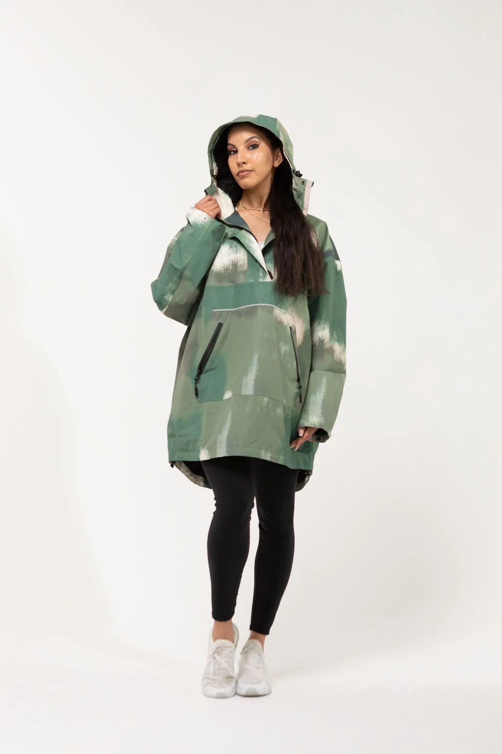 Olive Mist - waterproof, unisex, oversized anorak