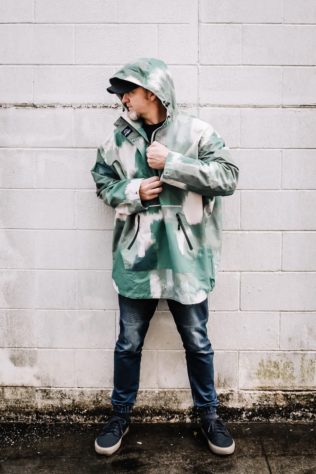 Olive Mist - waterproof, unisex, oversized anorak