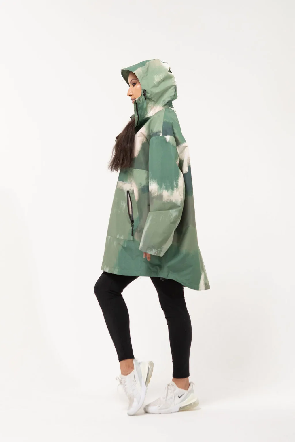 Olive Mist - waterproof, unisex, oversized anorak