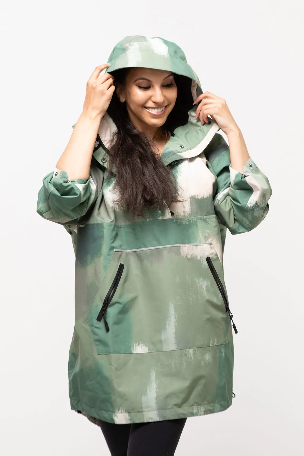 Olive Mist - waterproof, unisex, oversized anorak