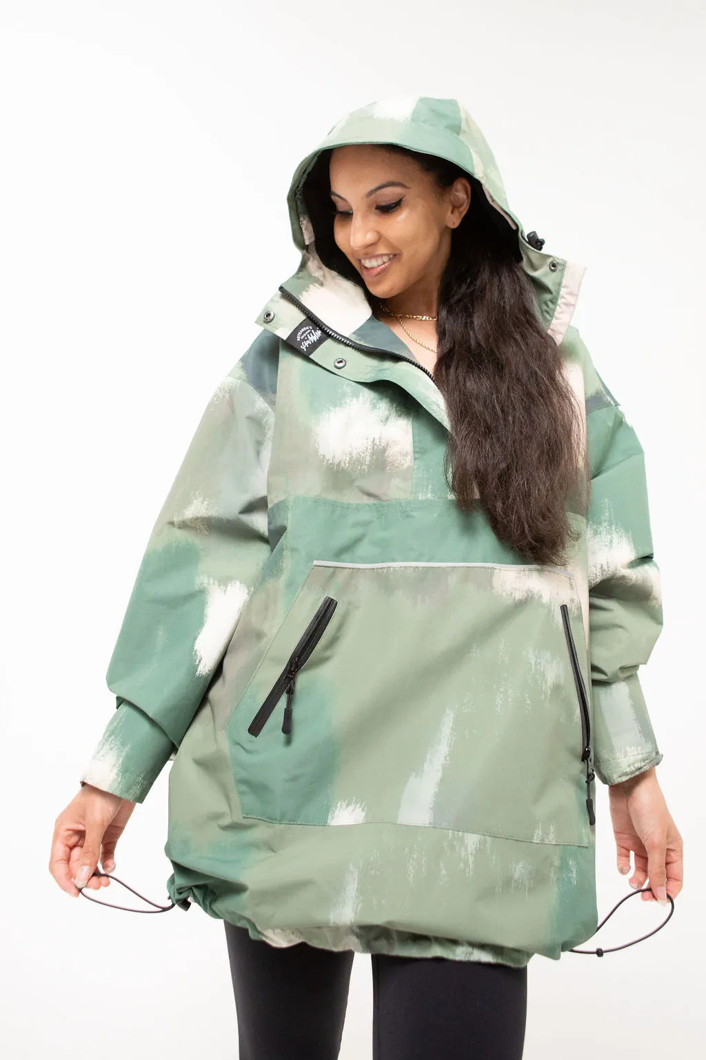 Olive Mist - waterproof, unisex, oversized anorak